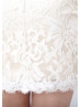 V Neck Scalloped Lace Short Prom Dress